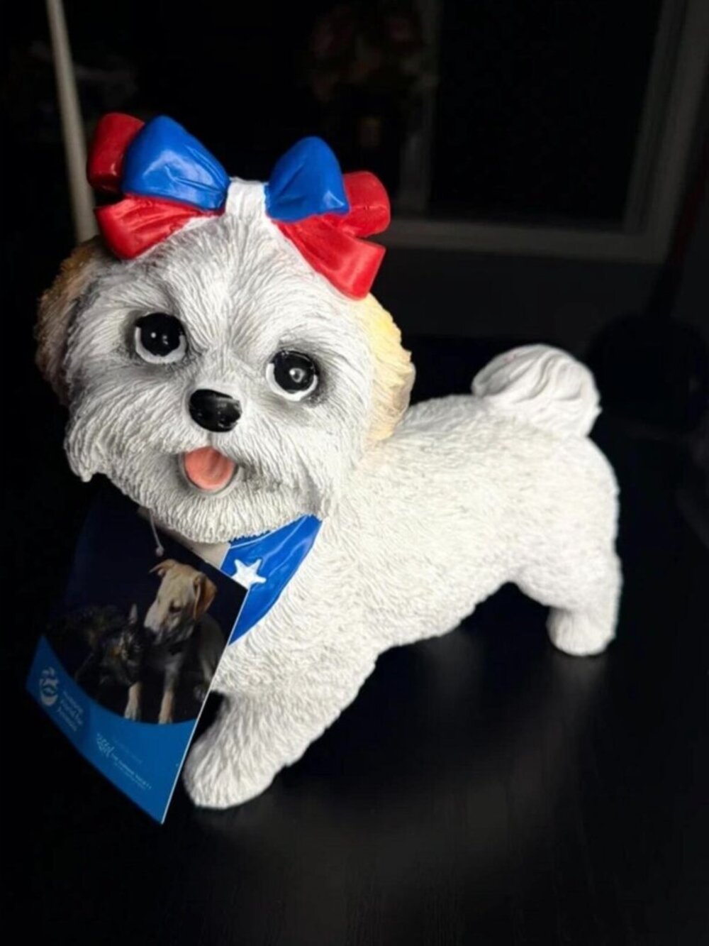 Humane Society Shih Tzu Patriotic Dog Statue 4th of July Decor NWT